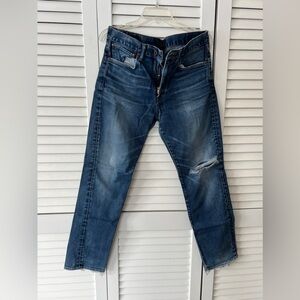 Lucky Brand Blue Slim Jeans with Distressed Details